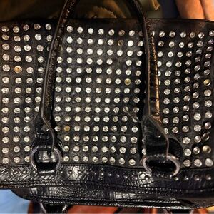 Elegant Black Studded Shoulder Bag